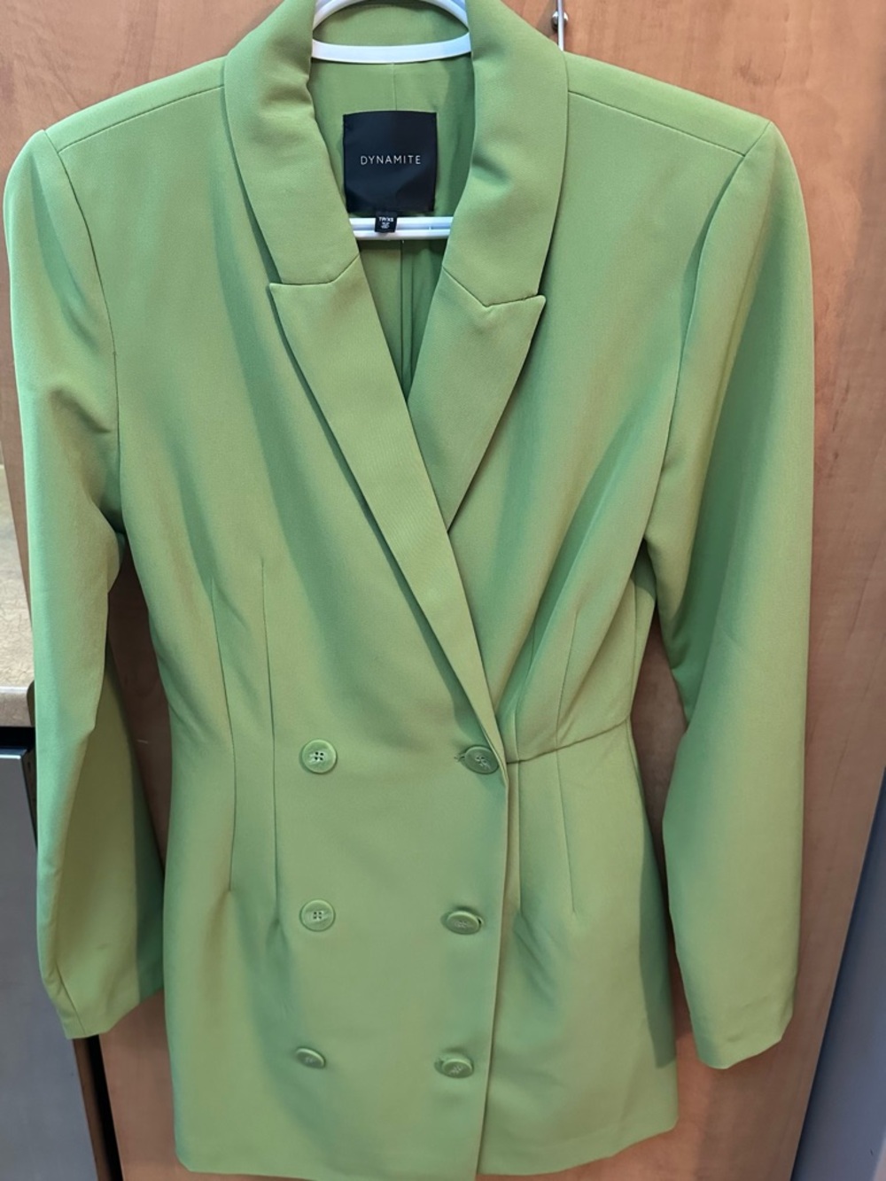 Dynamite Double-Breasted Lime Green dress with short